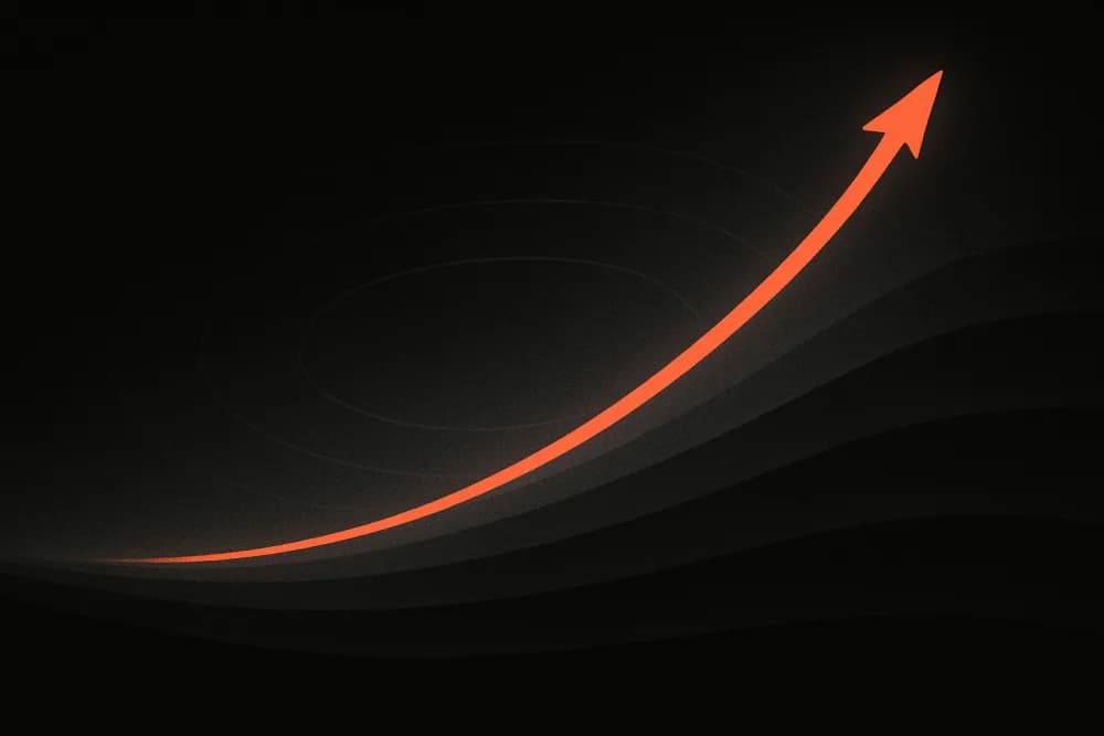 A coral line curving upward through dark strata